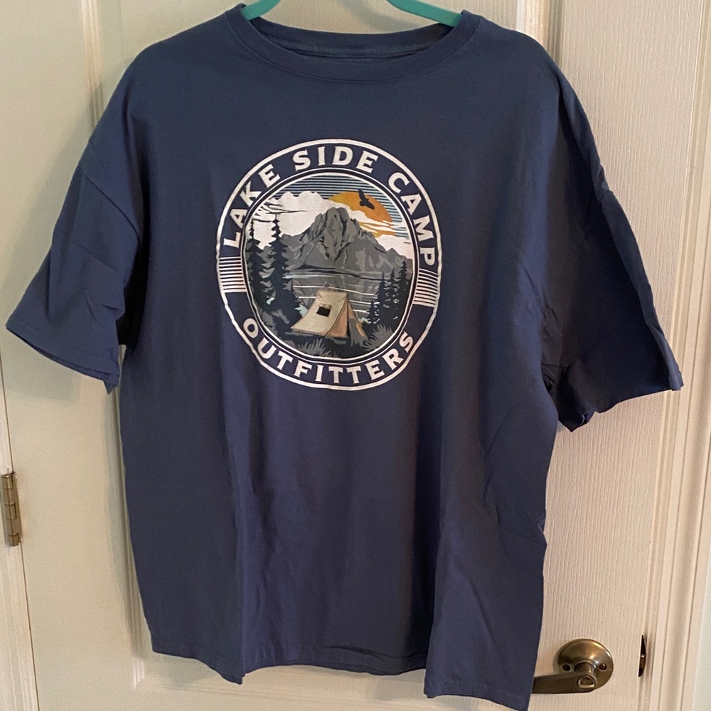 Croft & Barrow Lake Side Camp Graphic Tee - Slate Blue